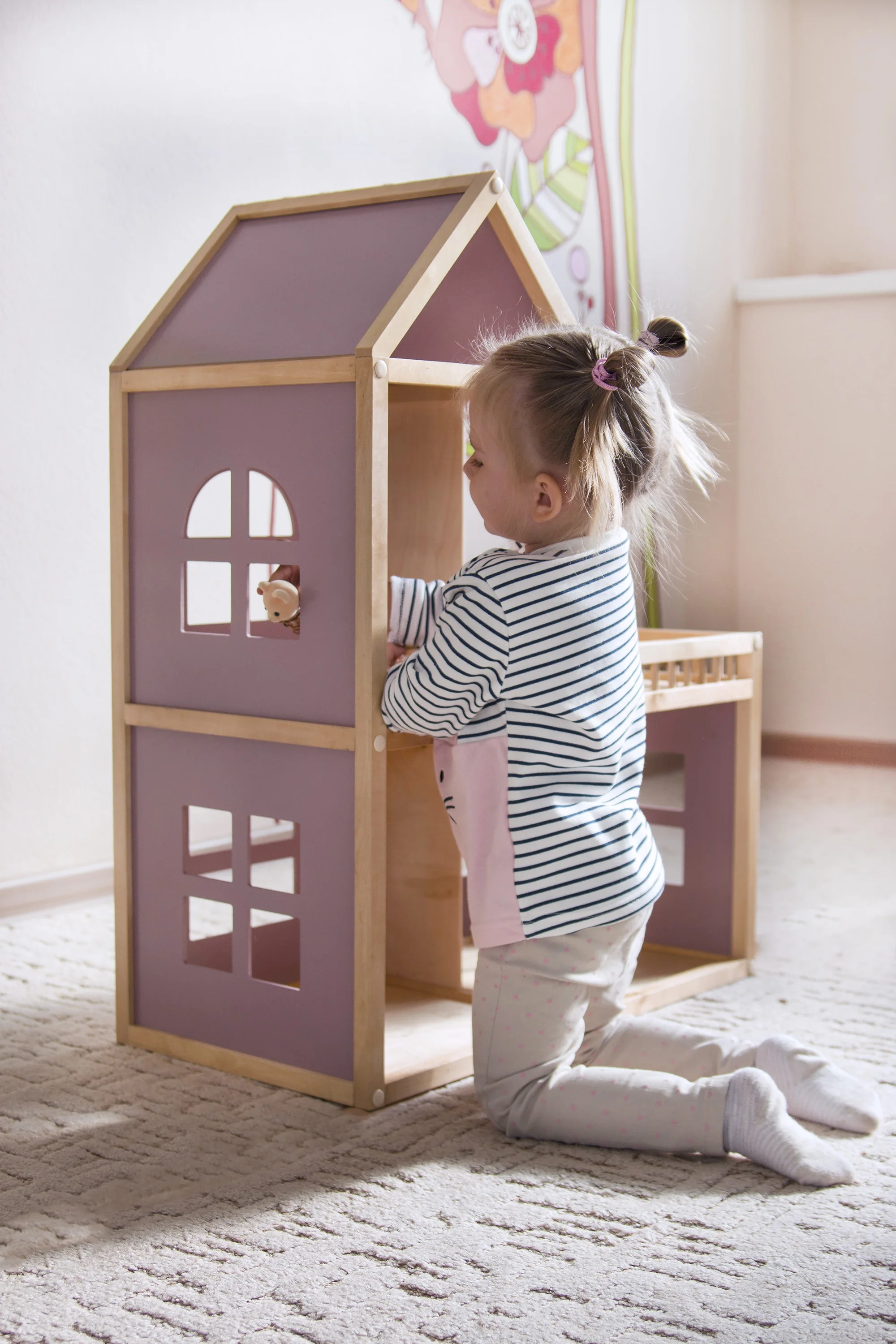 Деревянный кукольный домик дом для кукол игрушки девочек подарок девочки барби с