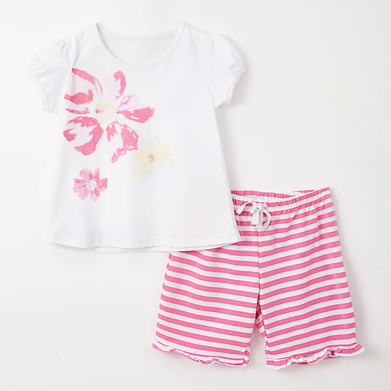 Фирменная Новинка 2021 для маленьких девочек Комплекты одежды Лето Высокое