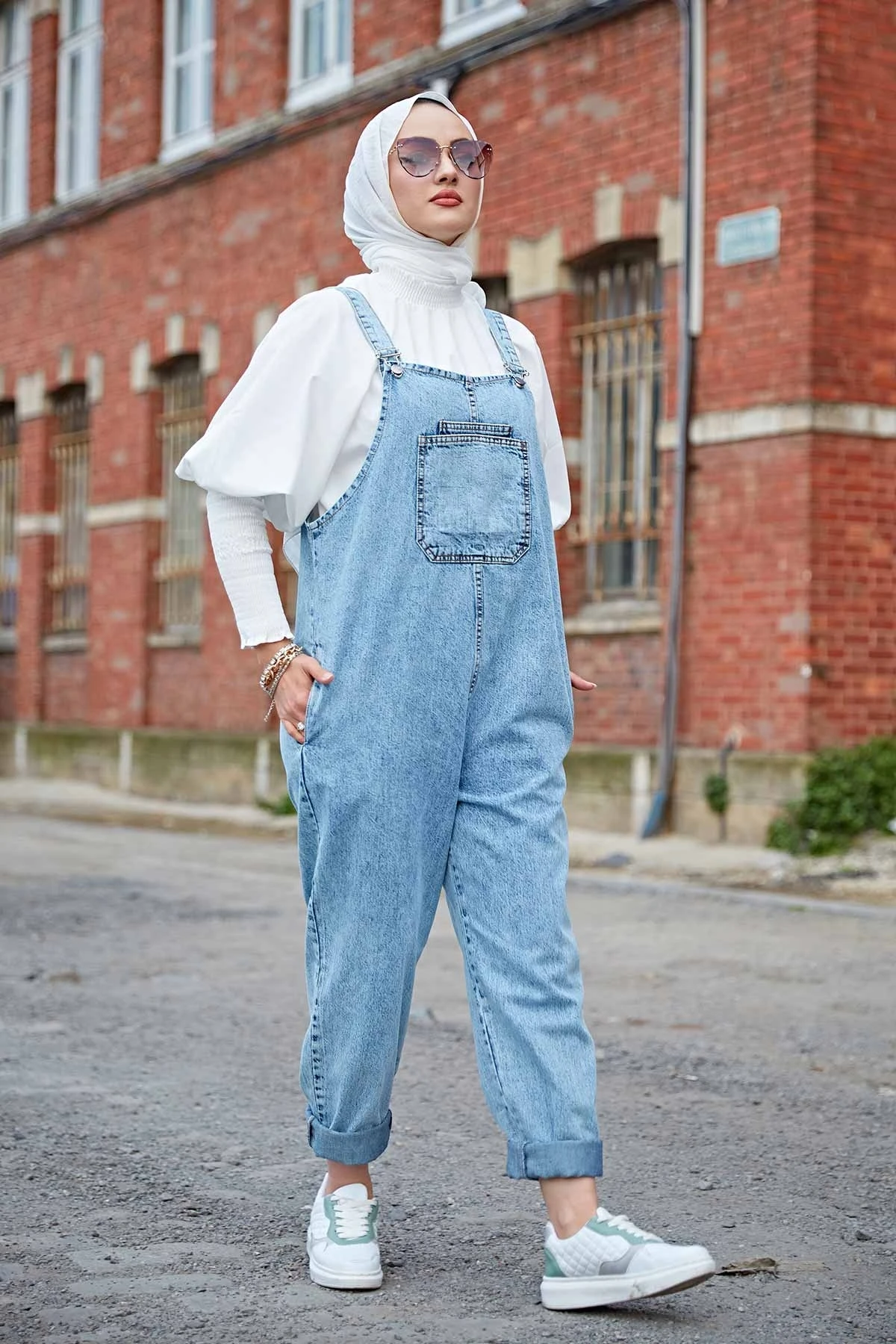 

Muslim Tops Pocket Denim Rompers Summer Womens Jumpsuit Islamic Fashion Turkey Dresses For Women Modest Abaya Hijab Dubai