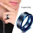 Трендовое кольцо из карбида вольфрама 8 мм для мужчин, ювелирные изделия из черного углеродного волокна, свадебные ленты, размер США