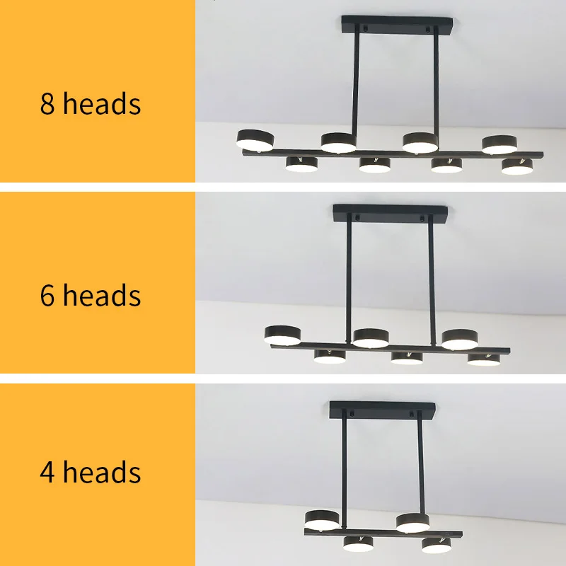 Modern Dining Room Pendant Lamp Black Interior Lighting Fixtures Led Chandelier For Kitchen Office Table Loft Home Decoration |