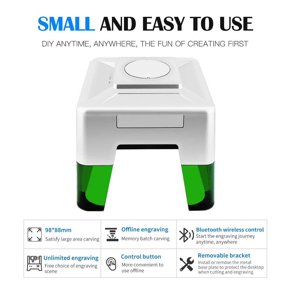 Twotrees Mini laser Engraver Machine DIY Logo Mark Printer Laser for Windows/Mac IOS/Android Bluetooth | Компьютеры и офис