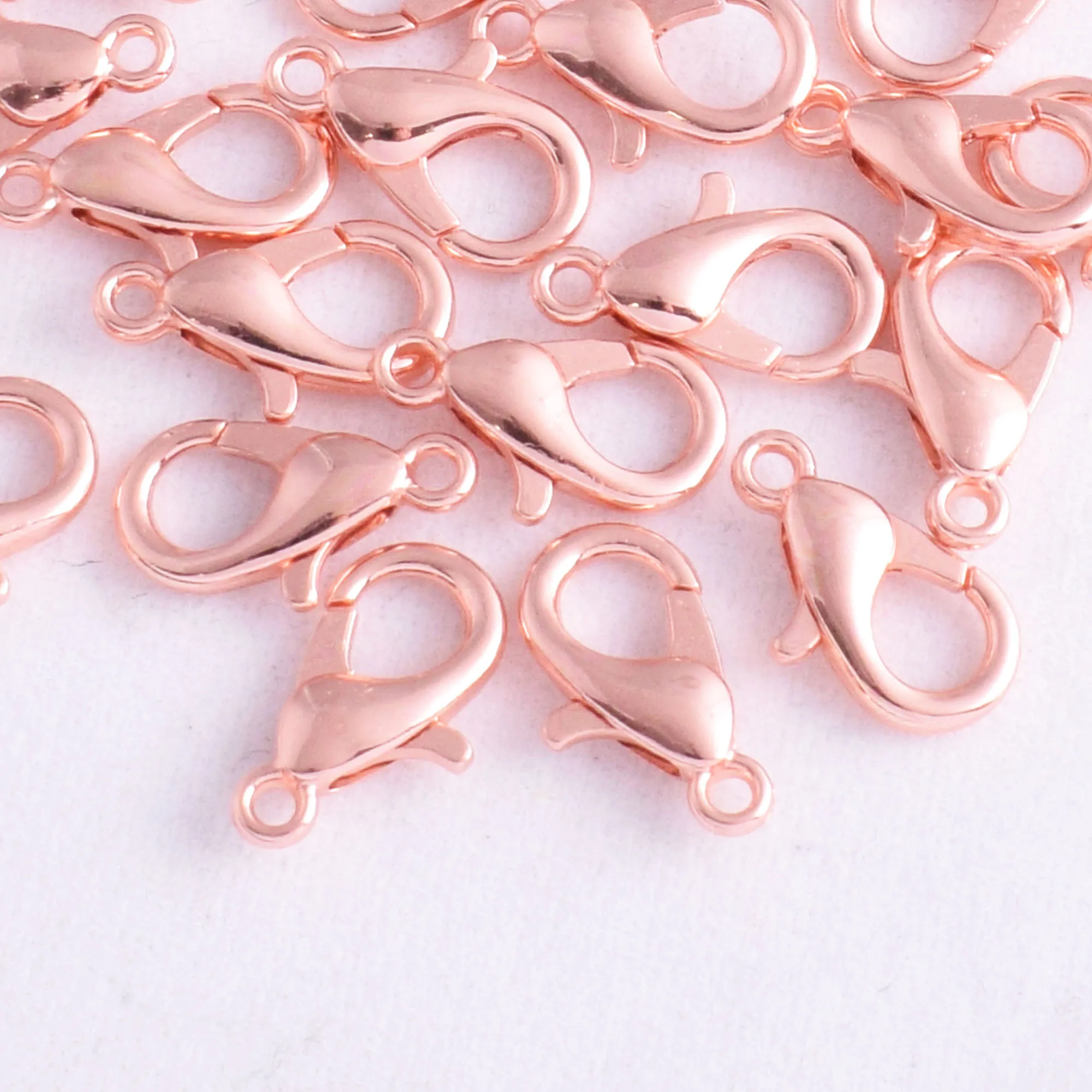 

Rose gold Tiny Lobster Claw Clasps Trigger Clasp Metal Parrot Clasps Necklace Closure Jewelry Clasp for Bracelet 18mm 100pcs