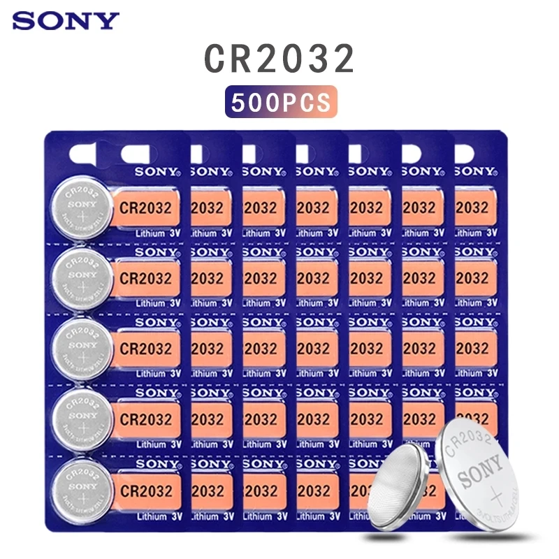 500 шт. sony CR2032 3 в 100% оригинальная литиевая батарея для часов пульт дистанционного