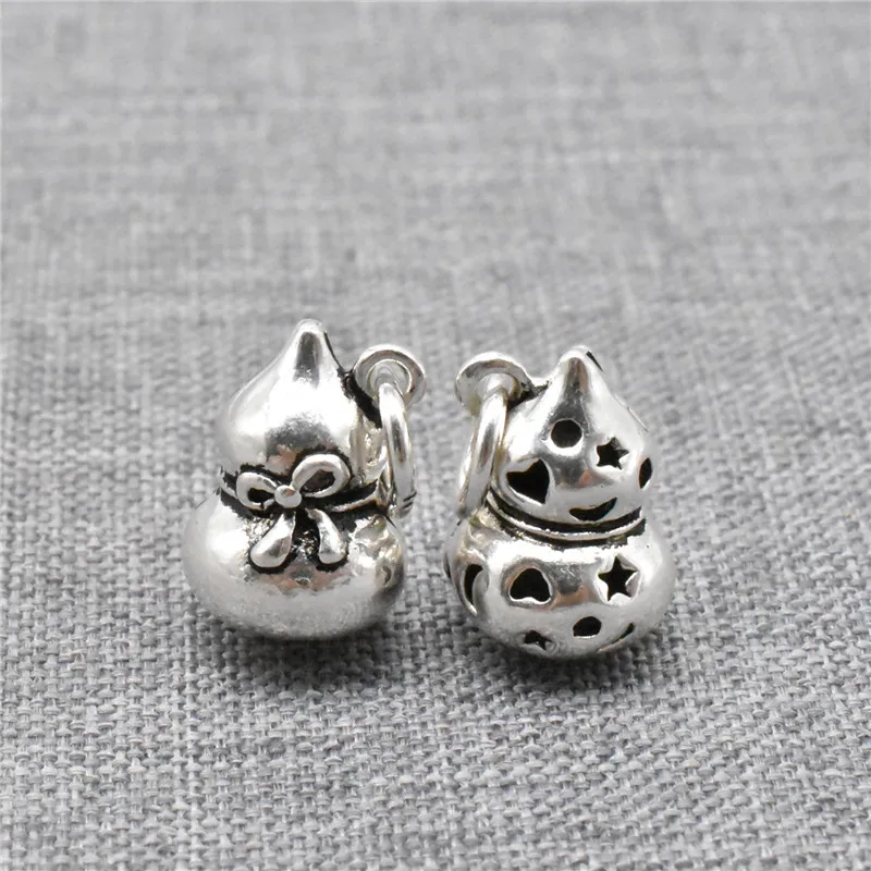 

2pcs of 925 Sterling Silver Gourd Charms with Star Moon Heart for Bracelet Necklace Earring