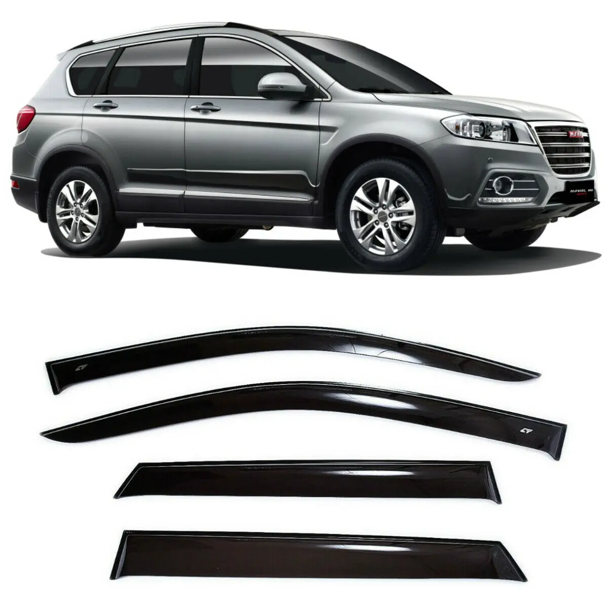 Дефлекторы окон Cobra Tuning H60215 на авто Haval H6 5d 2014 н.в. 4 шт./комп. ветровики от дождя