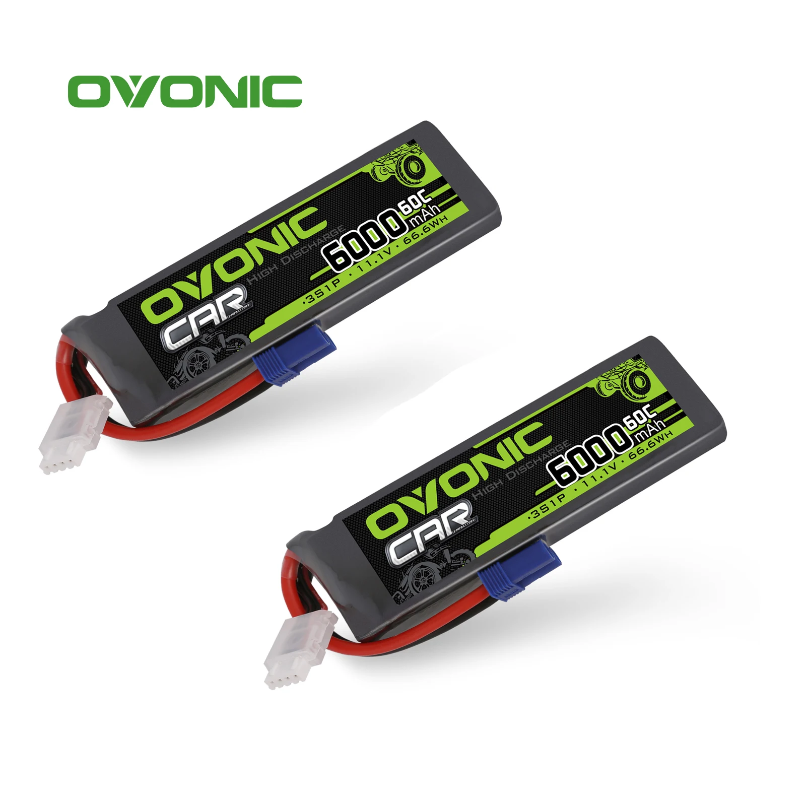 

Литий-полимерный аккумулятор Ovonic 3S, 6000 мАч, 11,1 В, 60C, батарея с разъемом EC5 для вертолета, самолета, квадрокоптера, радиоуправляемого самолета, радиоуправляемого автомобиля, грузовика