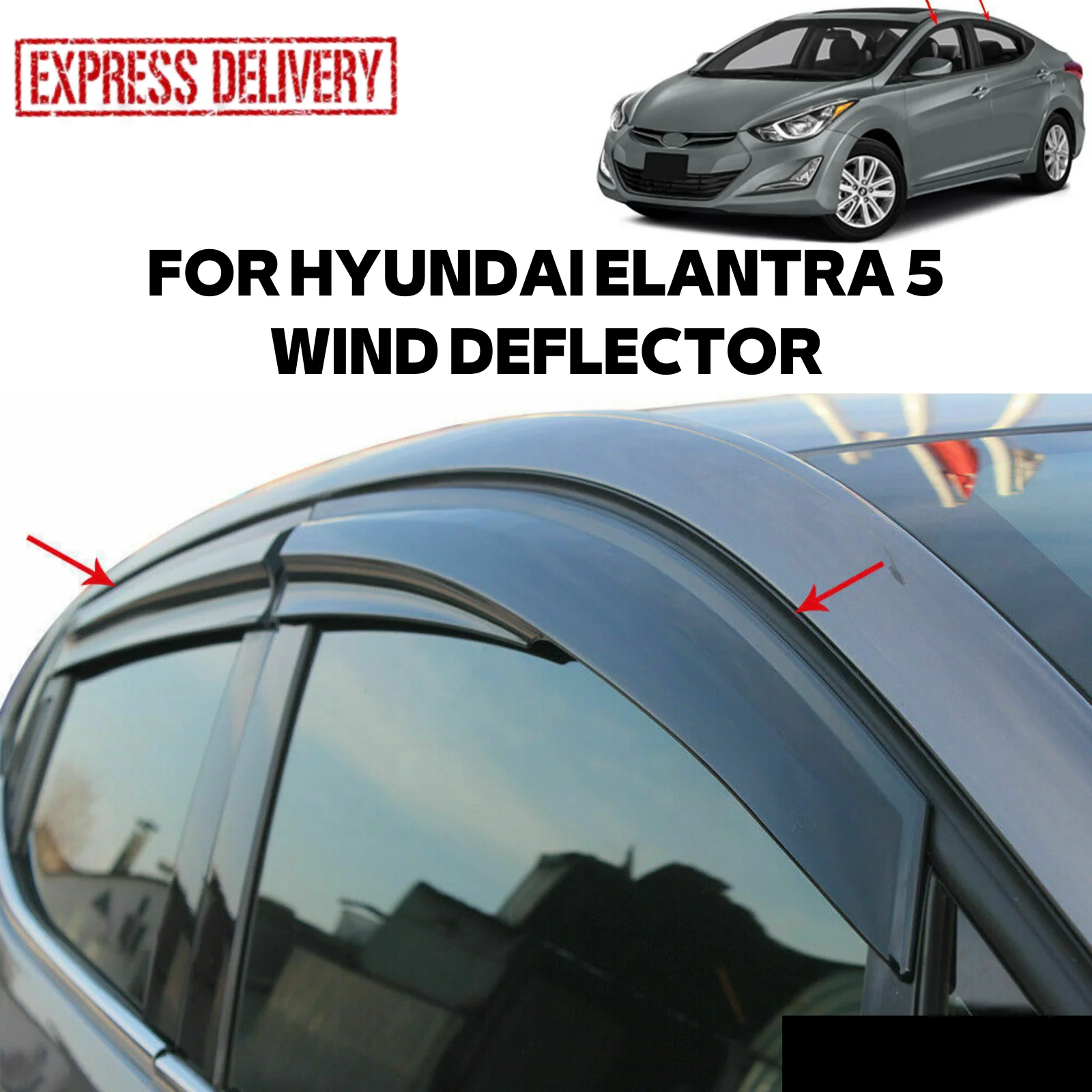 FOR HYUNDAI ELANTRA 5 SD 2011-2015 GLASS RÜZGARLIĞI MUGEN 4 PIECE CAR RAIN PROTECTION ACCESSORY DOOR REPLACEMENT PARÇA