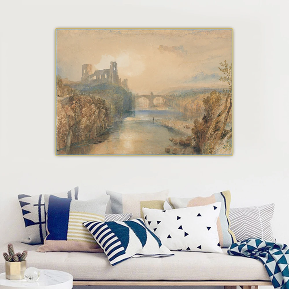 

Holover Canvas Oil Painting William Turner"Barnard Castle"Romanticism Poster Wall Art Aesthetic Home Interior Decoration