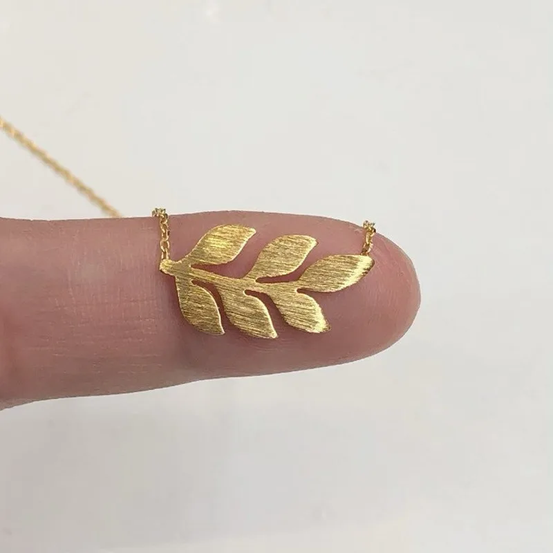 Изящное ожерелье с натуральными листьями оливковая ветка для женщин листья из