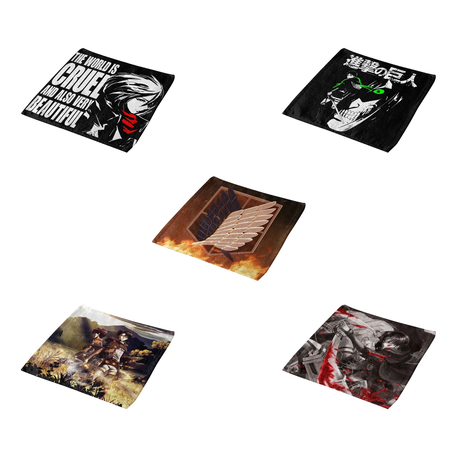 

Anime Attack On Titan AOT Super Soft and Absorbent 100% Towel Washcloth Hand Towel for Bathroom