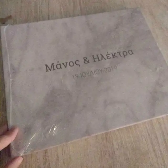 Индивидуальный Свадебный журнал в твердой обложке из фольги Мраморная Золотая