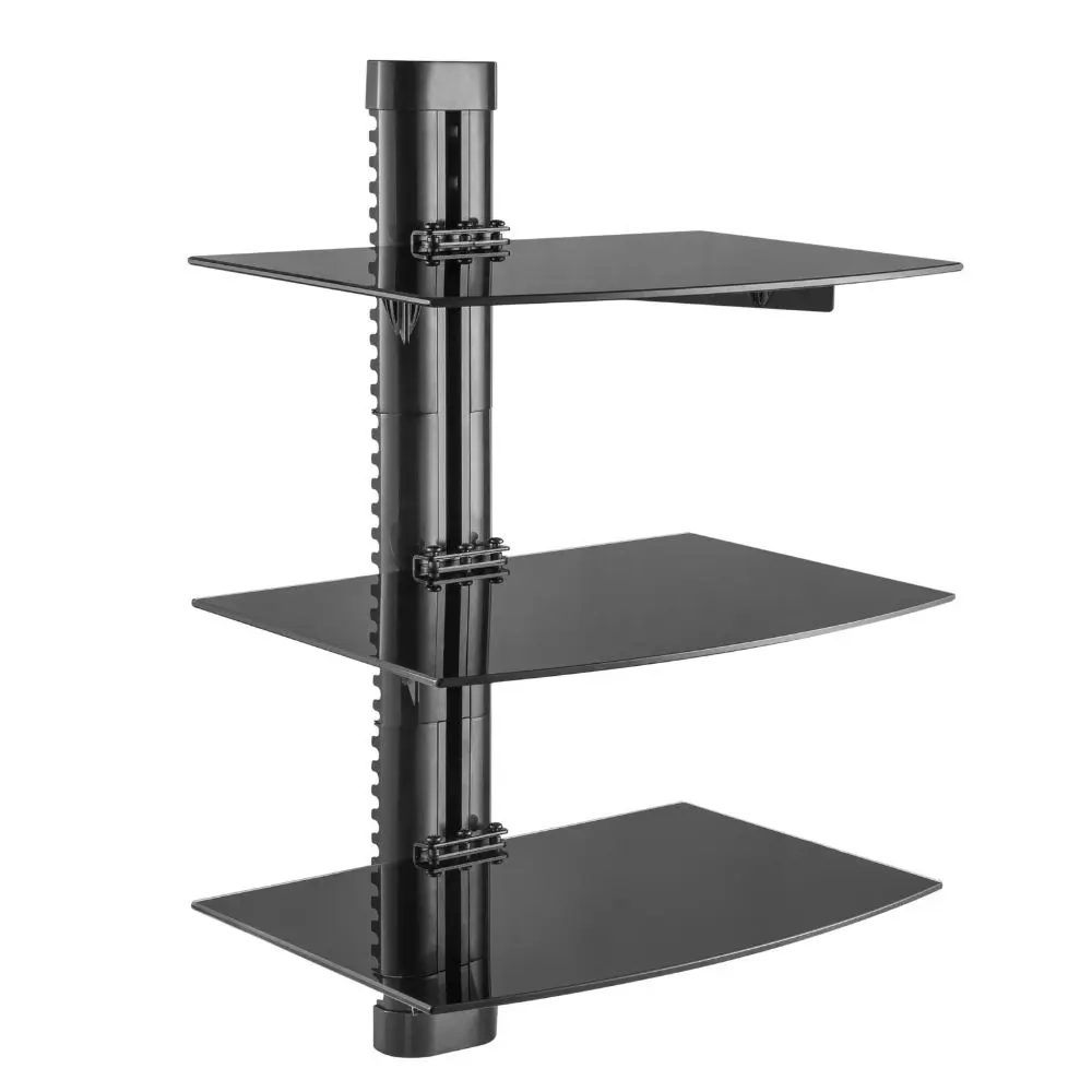 Настенная полка iTECHmount DVD-3 из закаленного стекла для внешних телевизионных