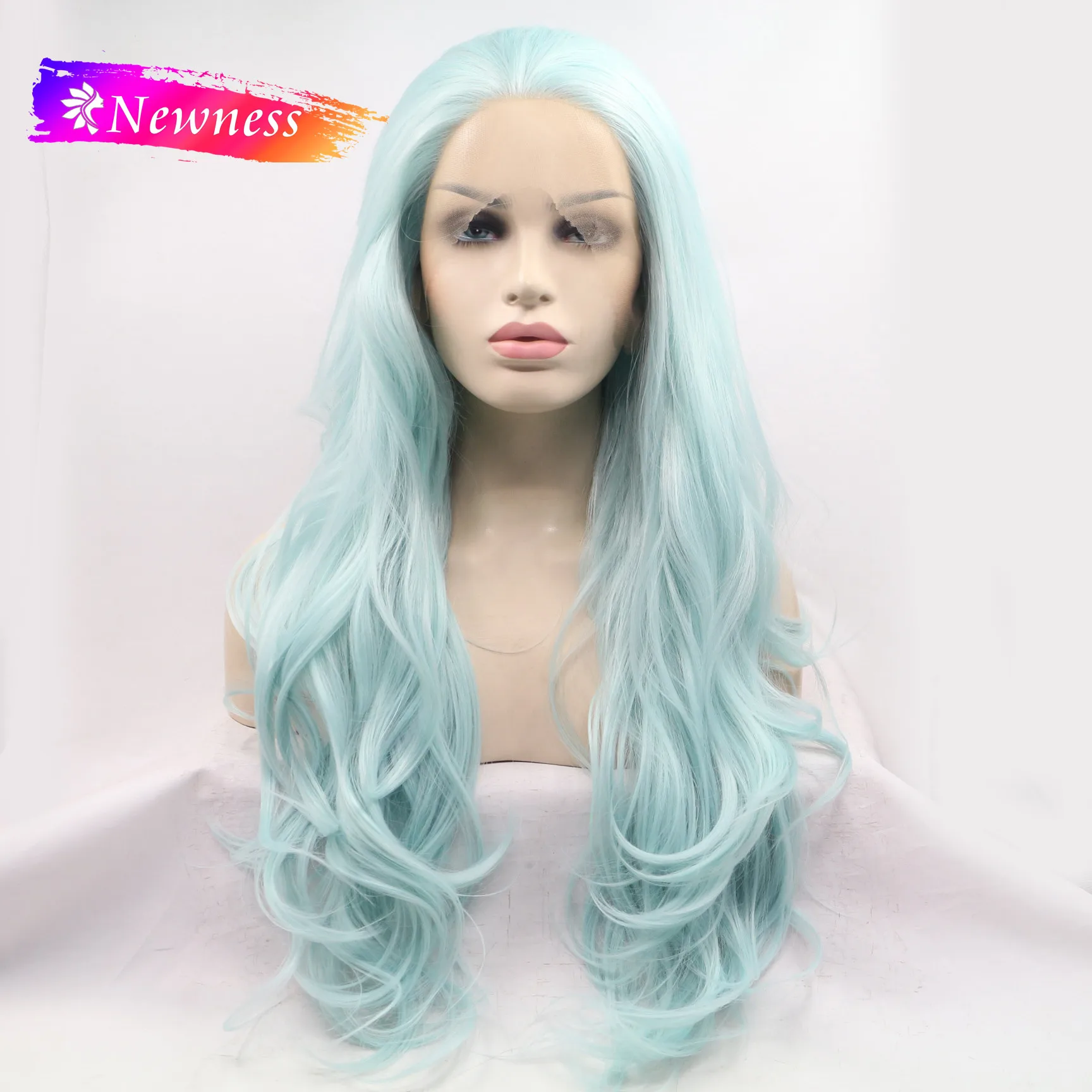 Парик Newness для женщин высокотемпературные волосы без Кудрей с волнистыми