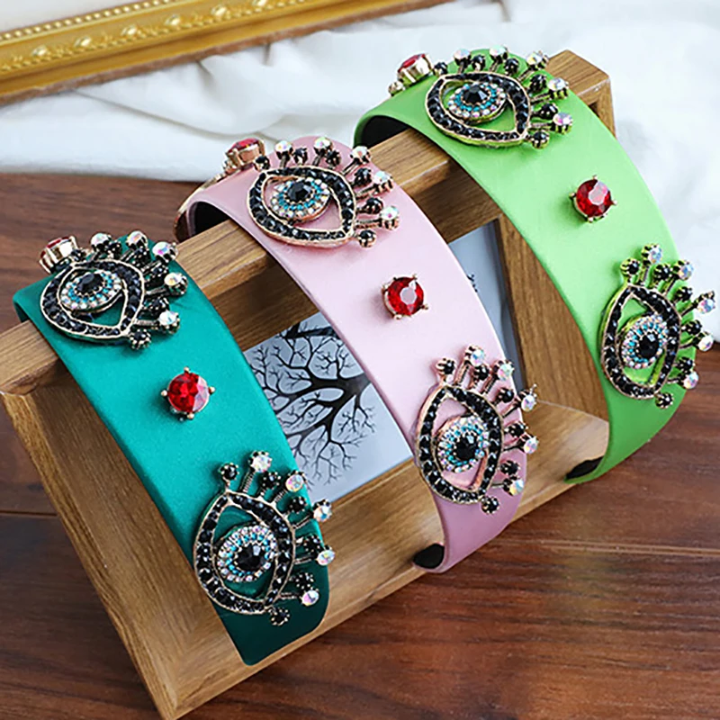 ZHINI роскошные стразы для глаз и сердечком повязка на голову женщин богемный