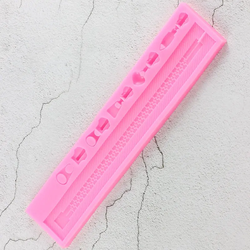 

Zipper Cake Border Lace Silicone Mold Fondant Cake Decorating Tool Kitchen Baking Moulds Candy Resin Molds Chocolate Mould