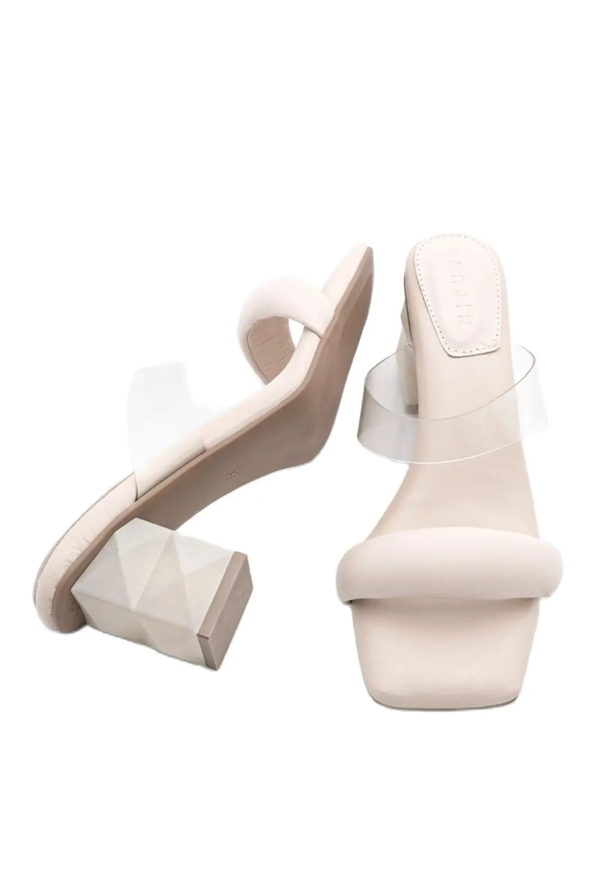 

2022 Genuine Leather Sole Transparent Band Heeled Slippers Shoes For Women Designer Orthopedic High Sexy Summer Platform Pumps