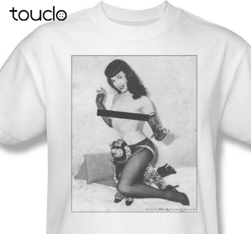 

Bettie Page Футболка Мужская хлопковая футболка Бесплатная Доставка винтажная женская футболка PAG656