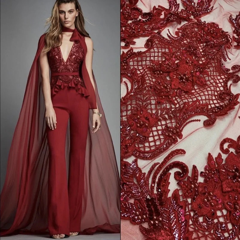 Красивые красные свадебные кружевные гипюровые платья для свадебных и вечерних