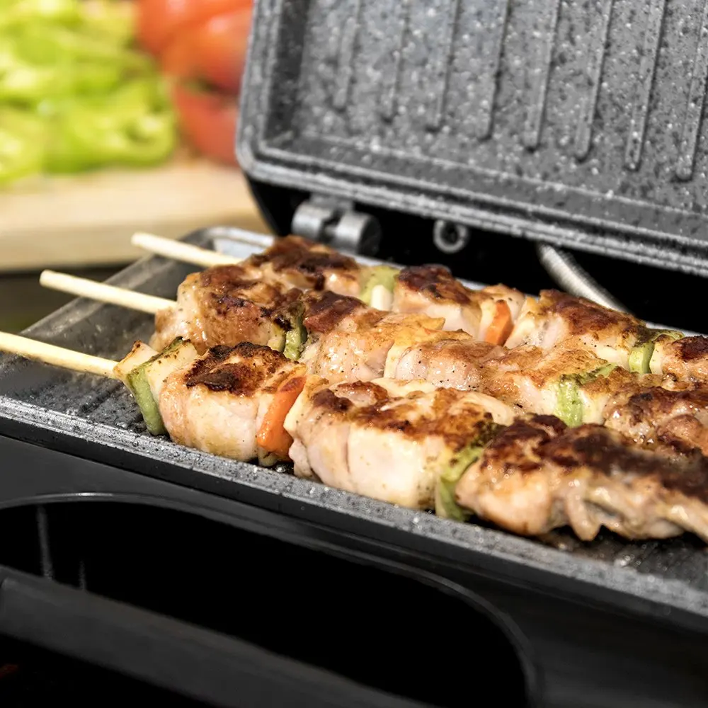 Cacotec Sandwichera Rock'nToast Square. Revestimiento antiladente RockStone сэндвичи Capacidad para 2 Superficie Grill