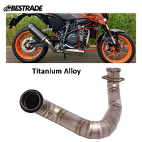 motorcycle exhaust pipe titanium alloy header link tips front middle link tube modified for duke 690 2012 2018 escape