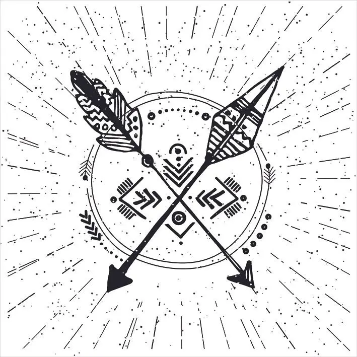 Занавески для душа стрелы солнечные лучи хипстерское искусство древний