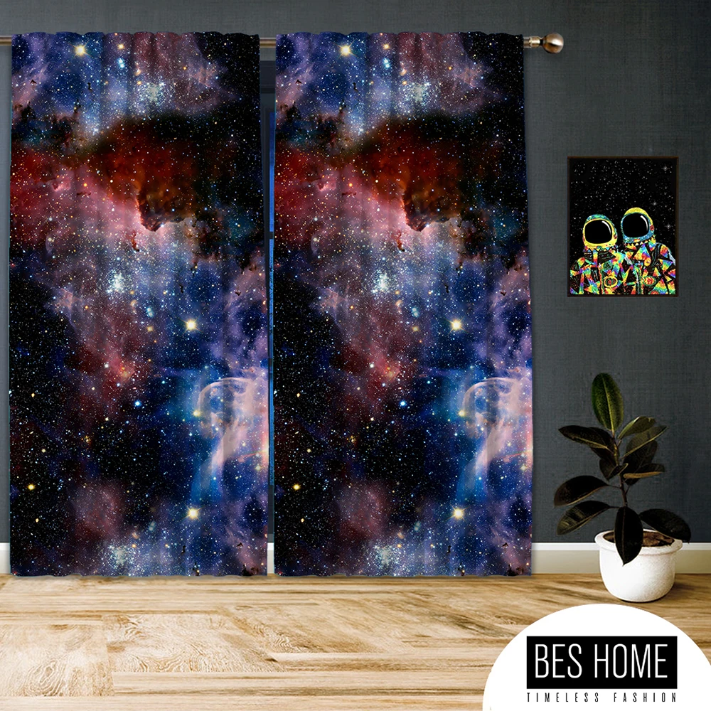 

Space-X-III,Window Curtain 2 panels set, Blackout,Room darkering,Custom size, made to order