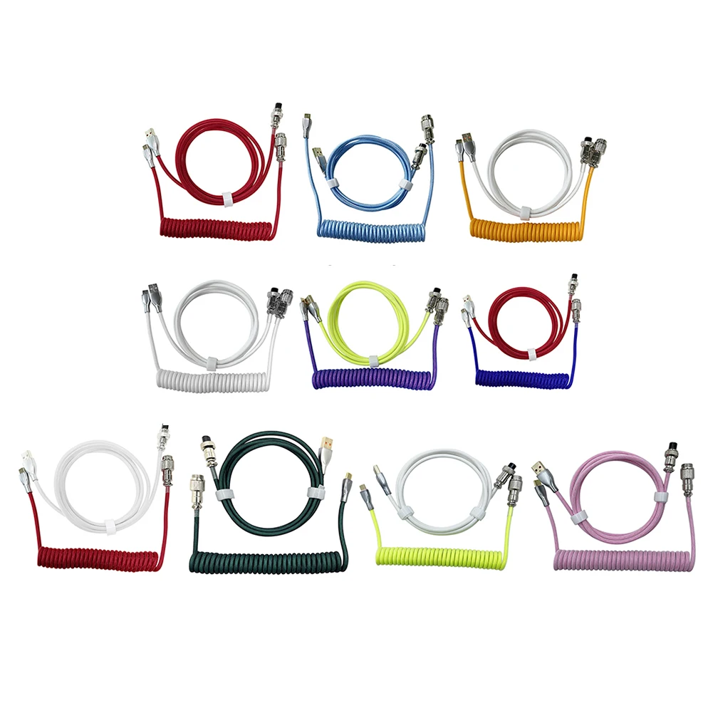 Оригинальный USB-кабель Akko Type C механическая клавиатура спиральная 1 7 м
