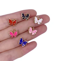 5pcs enamel butterfly pendant charms brass 14k gold filled 10x12mm accessories for making pendant decorations adornment