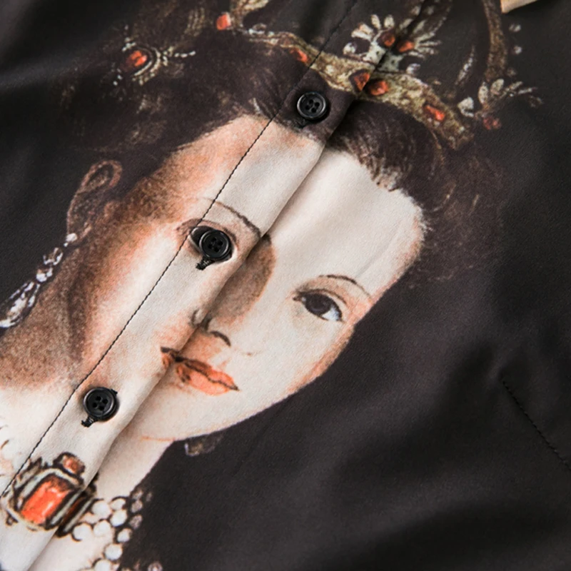 Женская блузка с длинным рукавом подиумная винтажная большие размеры 3XL весна