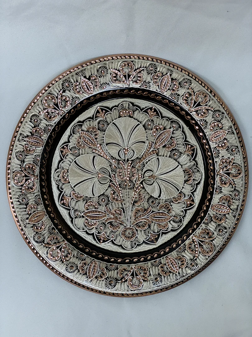 Современная настенная тарелка с гвоздиками медный абстрактный цветок ручной