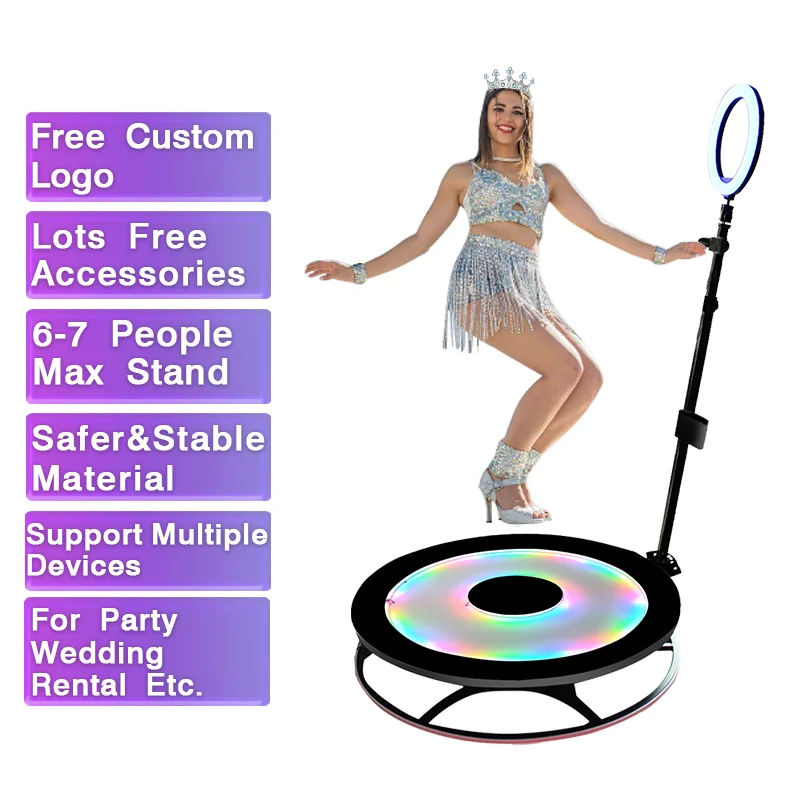 Spin Portable 360 Photo Video Booth Automatic Rotating Machine Photobooth for Party/Wedding