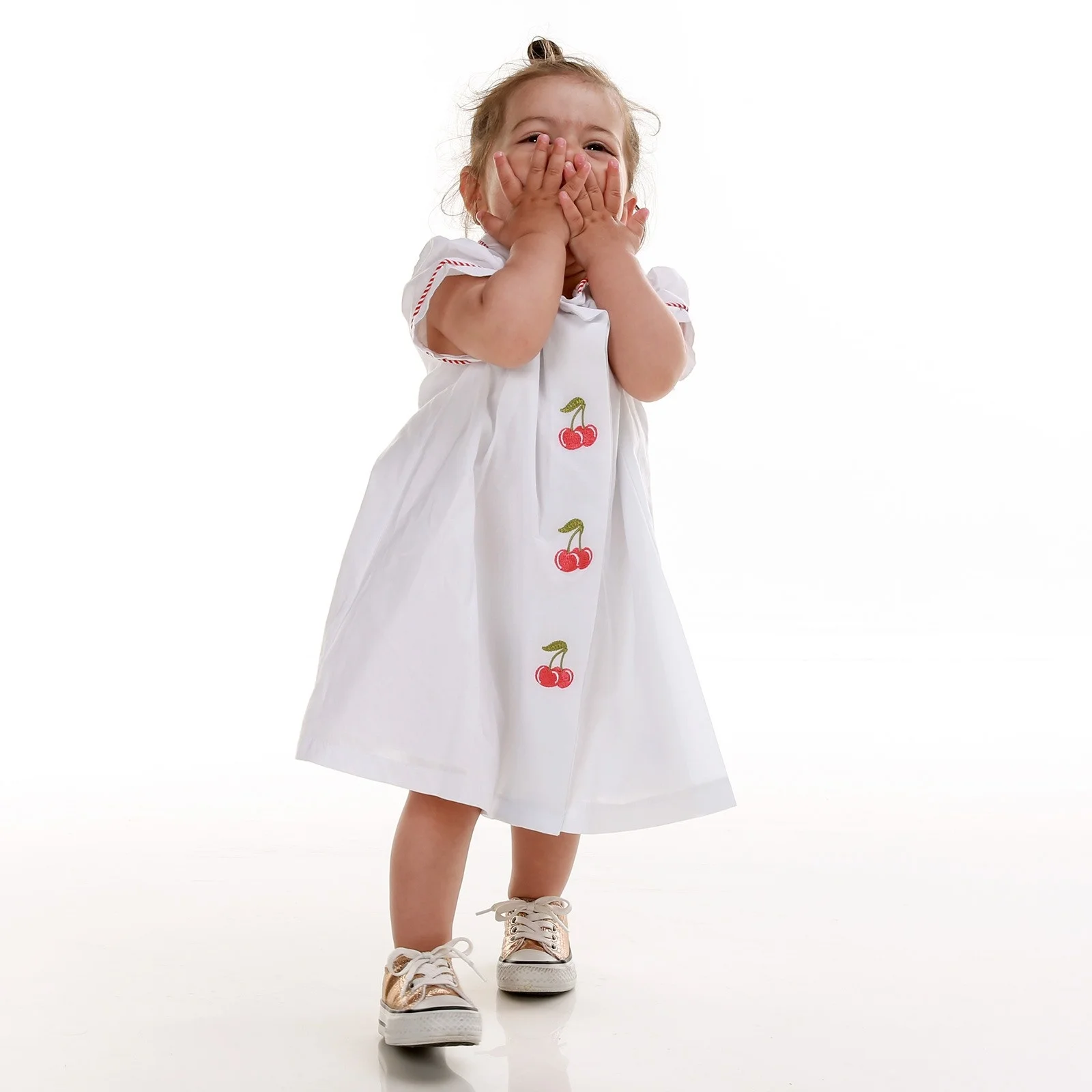 Ebebek/платье с вышивкой и воротником в виде вишни для маленьких девочек | Мать