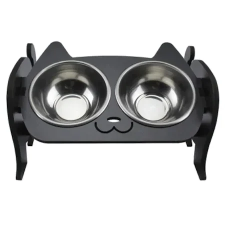 Деревянная Двойная Кошка Собака Мама и Водный Контейнер смешанные цвета