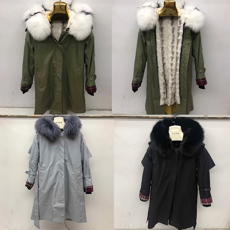 2019 новая настоящая меховая Парка женская зимняя куртка пальто с капюшоном из
