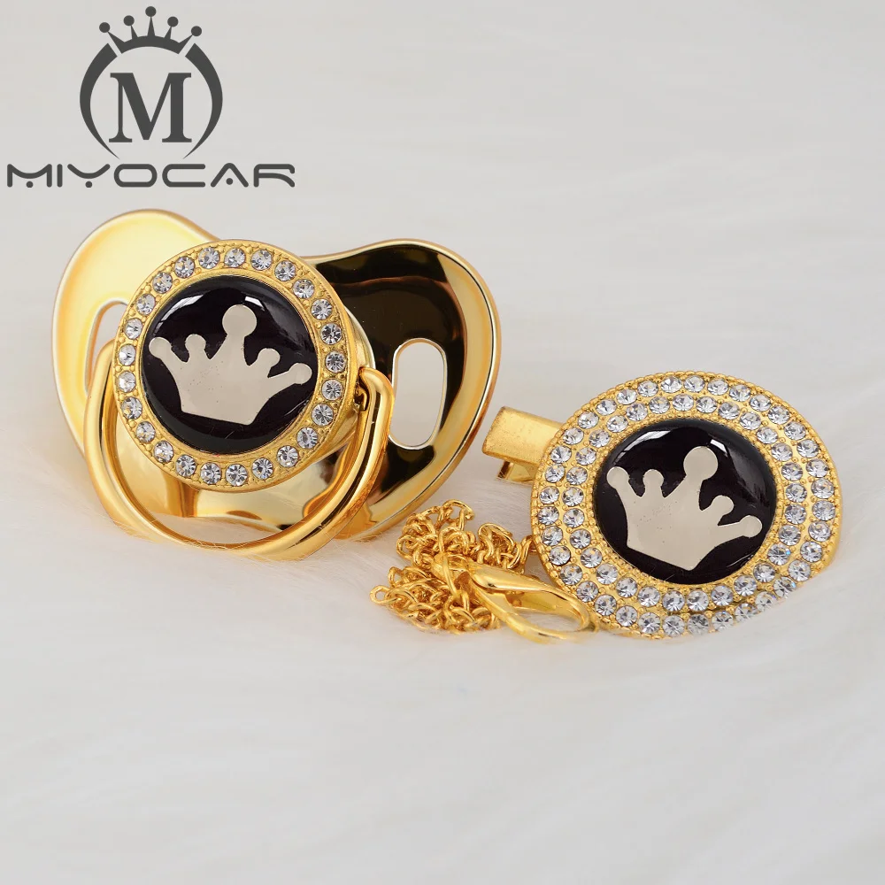 MIYOCAR, 7 цветов, корона, прекрасная, красивая, золотая, блестящая, Соска-пустышка, клипса, BPA бесплатно, пустышка, блестящая, уникальный дизайн, GCR