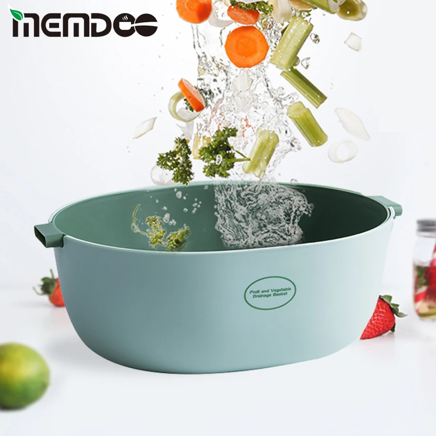 MEMDOO сливная корзина для фруктов мытья набор ситечек очистки хранения кухонный