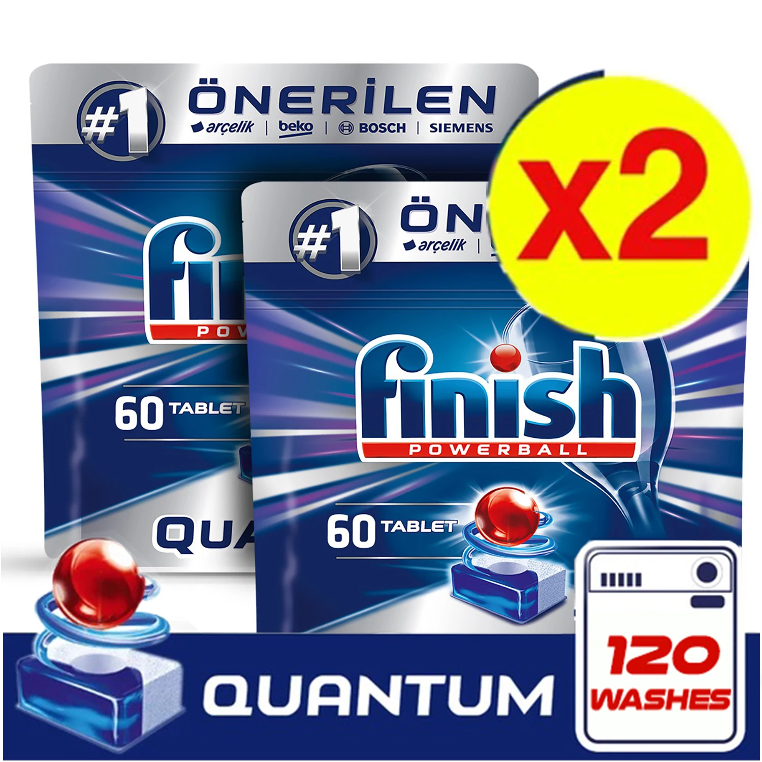 

Finish Quantum Powerball Tablets Dish Tabs Dishwasher Pods Detergent Cleaner Tabs Cleaning Dishwashing Concentrate Tablet