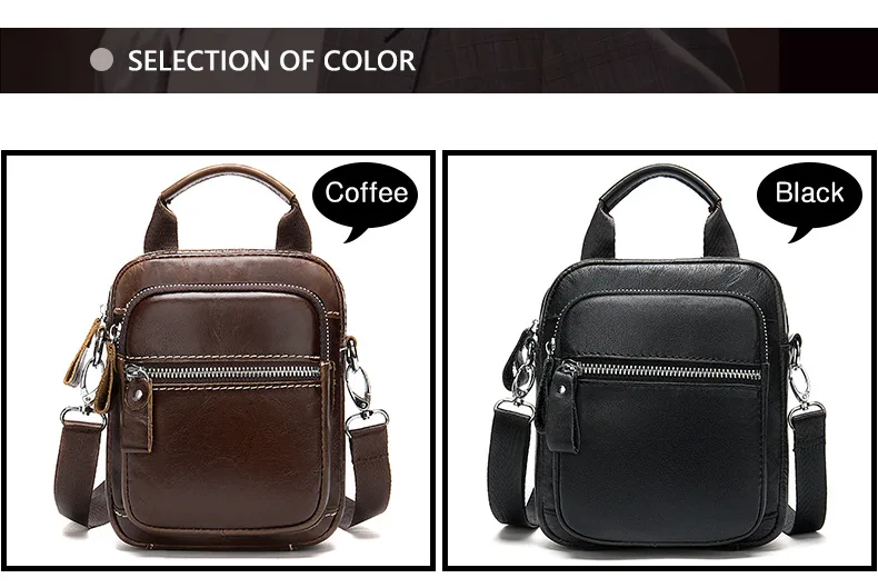 

Male Leather Messenger Bag Men's shoulder bag Genuine Leather Men's Small Casual Flap male Cross body Bags For men in blackcolor
