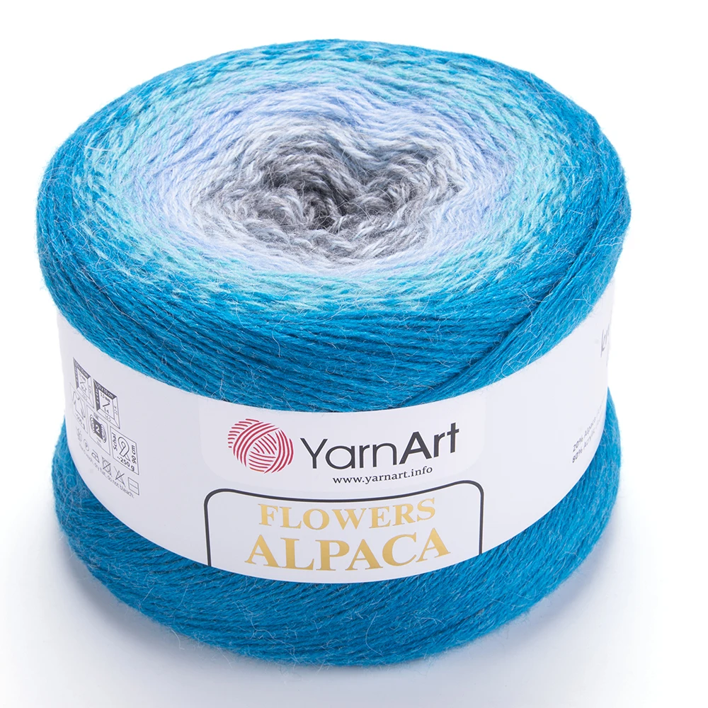 Пряжа (нить) для вязания YarnArt Flowers ALPACA 250 грамм 1моток шерсть альпаки ЦЕНА ЗА 2 МОТКА!
