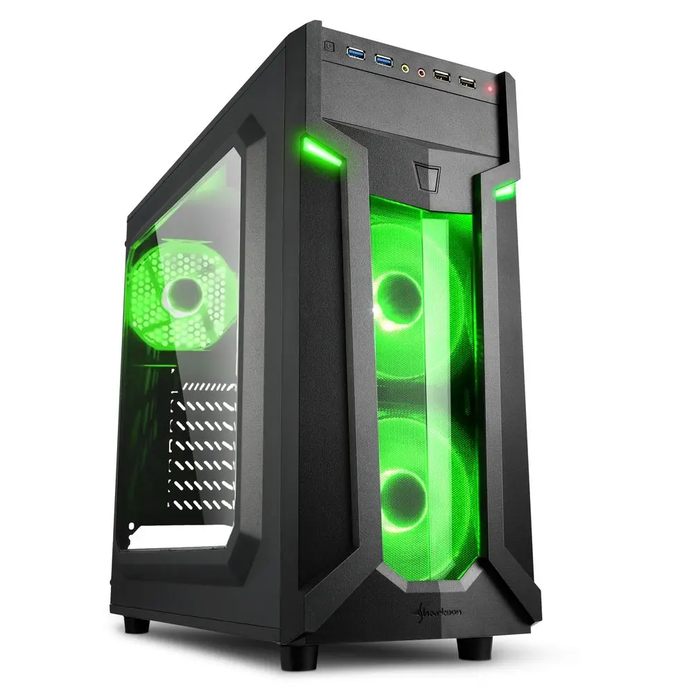 Корпус игровой для компьютера Sharkoon VG6-W ATX Midi-Tower 3x 120mm fan led 2x USB 2.0 3.0 Audio без БП |