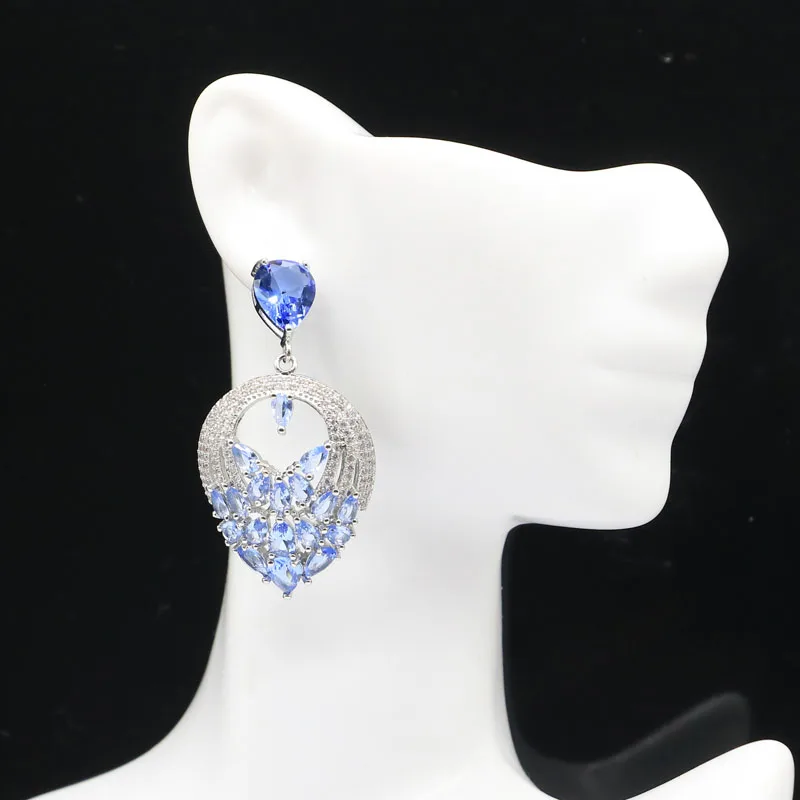 49x25 мм роскошный большой набор украшений создан фиолетовый танзанит Зеленый