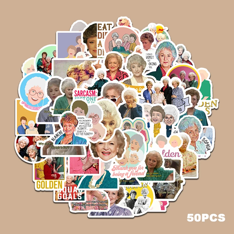 

50 шт., золотистые граффити-наклейки для девочек