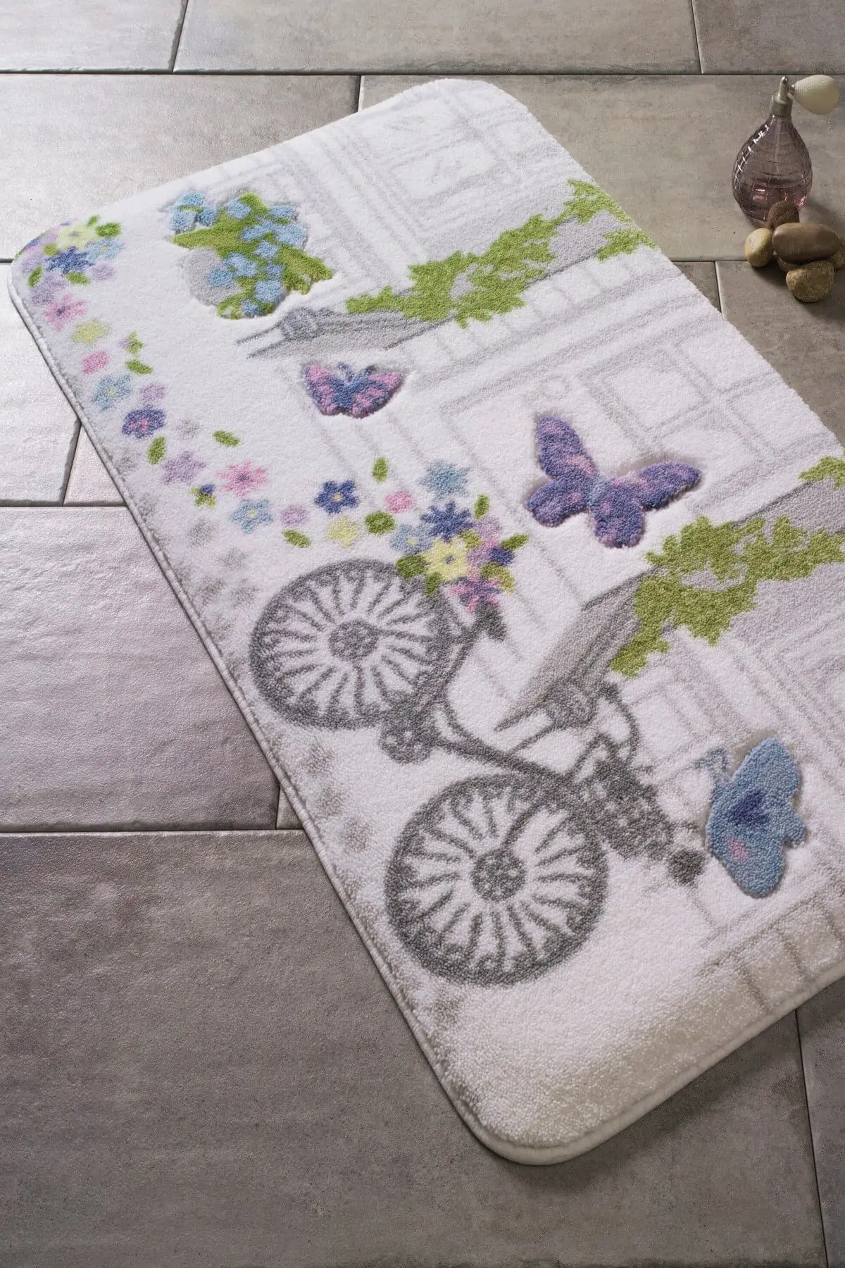 

Confetti Vintage Bike Luxury Decorative Special Design Bath Mat - 80x140 cm