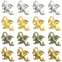 wholesale 16pcs 4 color 3d winged dragon charms alloy metal pendants for diy jewelry making necklace bracelet accessories