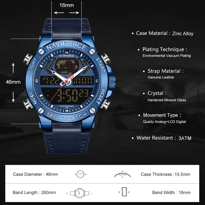 2019 мужские часы NAVIFORCE модные спортивные водонепроницаемые военные наручные