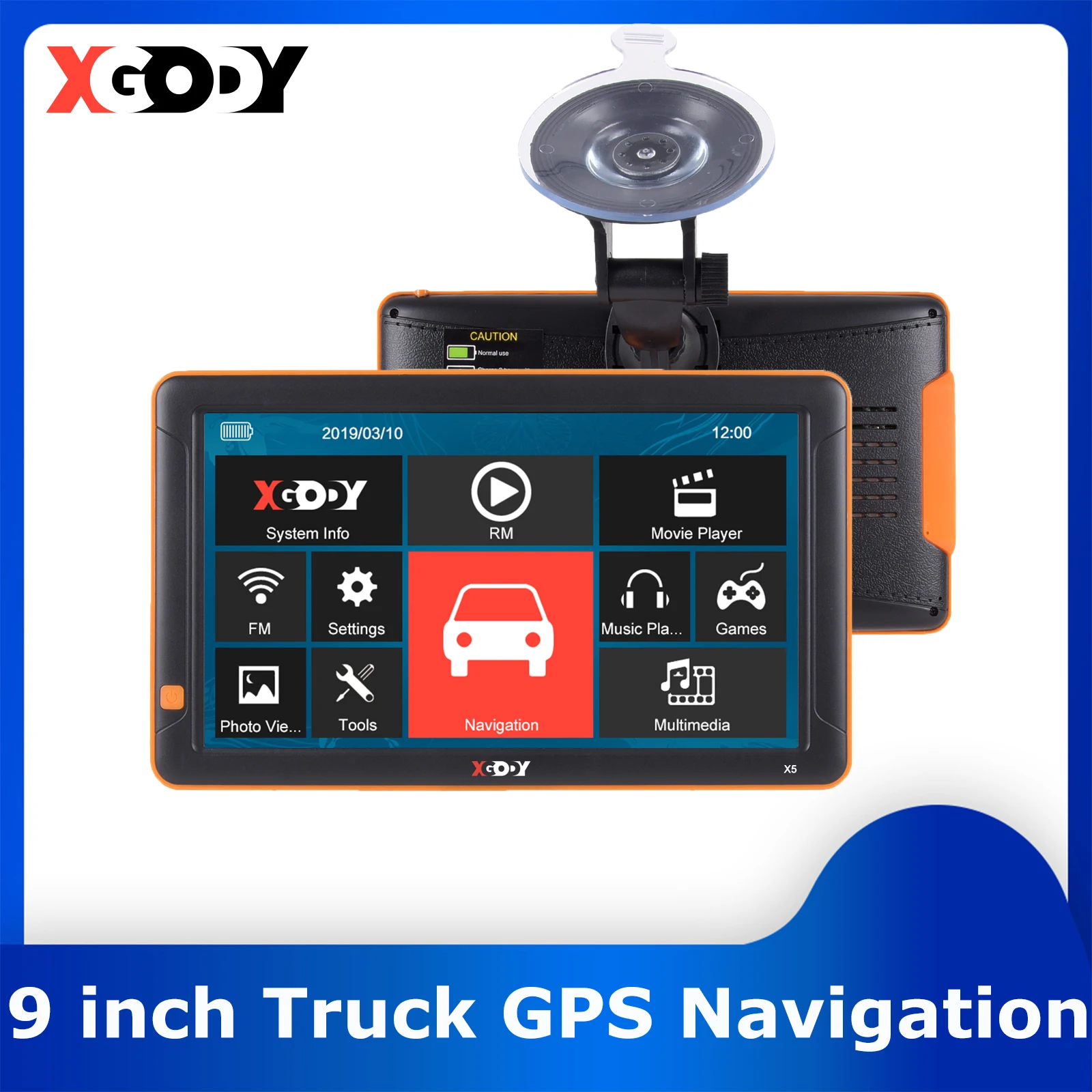 XGODY X5 9 inch Truck GPS Navigation Touch Screen 256M 8G Car GPS Navigator 2021 Europe America Map Sat Nav Russia Navitel