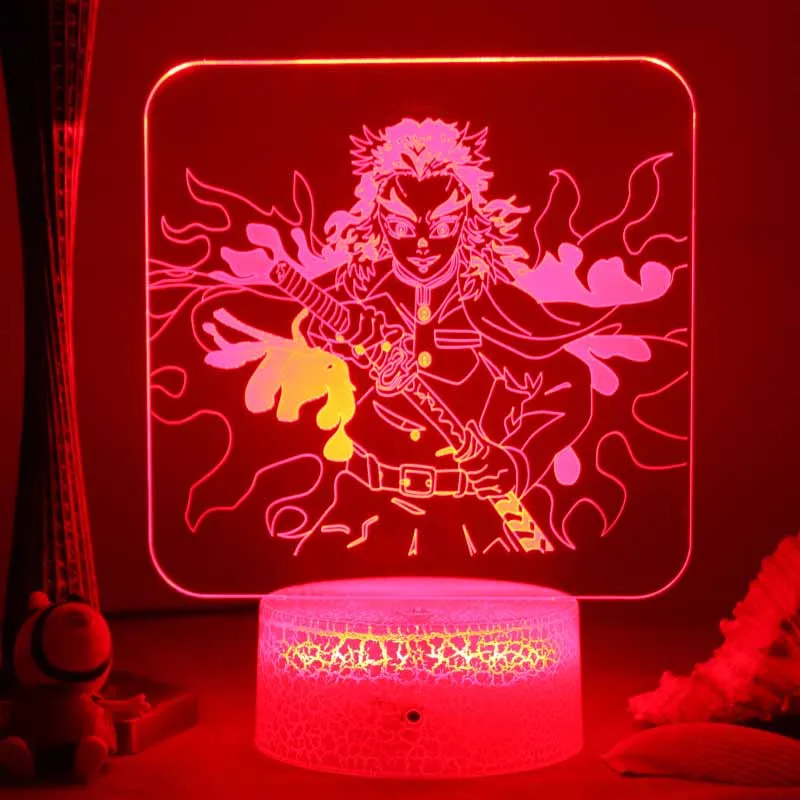 

Nightlight Anime kimetsu no yaiba Kawaii Room Decor Color Changing Acrylic LED Lights Demon Slayer