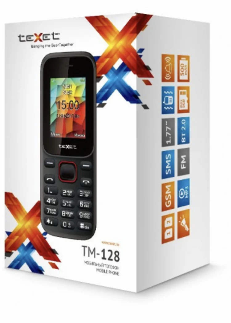 Мобильный телефон teXet TM-128 (черный) | Мобильные телефоны и аксессуары