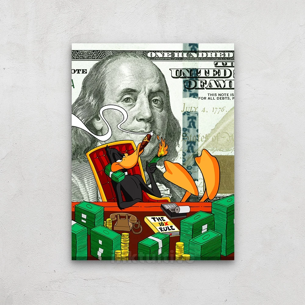 1 шт. печатная картина доллар рамка холст стены Искусство | Дом и сад